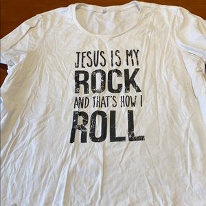 “Jesus is my rock and that’s how I roll” Tee
